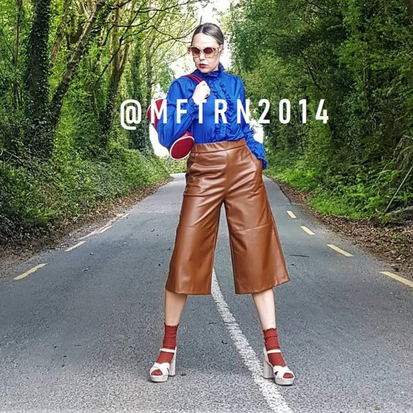 SOLD! ZARA Faux Leather Long Shorts - Picture 9 of 16